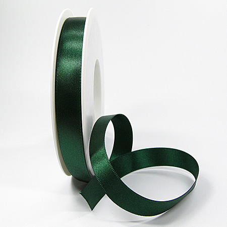 15mm-tannengruen-039 Satinband SINFINITY, tannengrün: 15mm breit / 25m-Rolle, mit feiner Webkante.