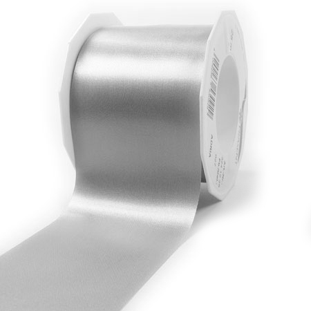 silber-grau-72mm-324 Satinband-ADRIA, Tischband: 72 mm breit / 25-Meter-Rolle, silber-grau