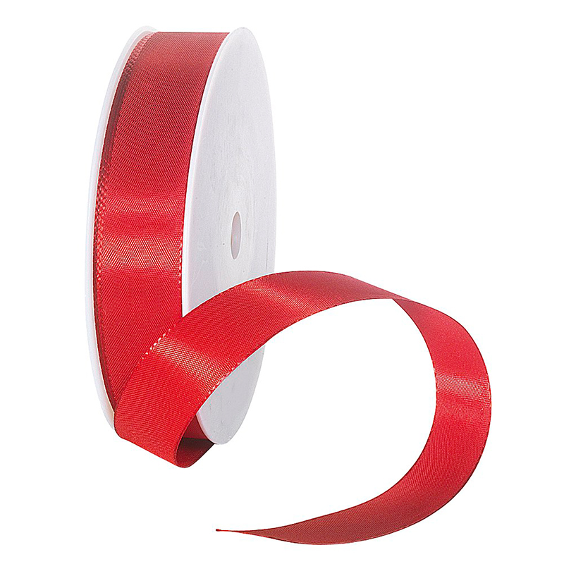 25mm-rot Taftband, rot: 25mm breit / 50m-Rolle, mit feiner Webkante.