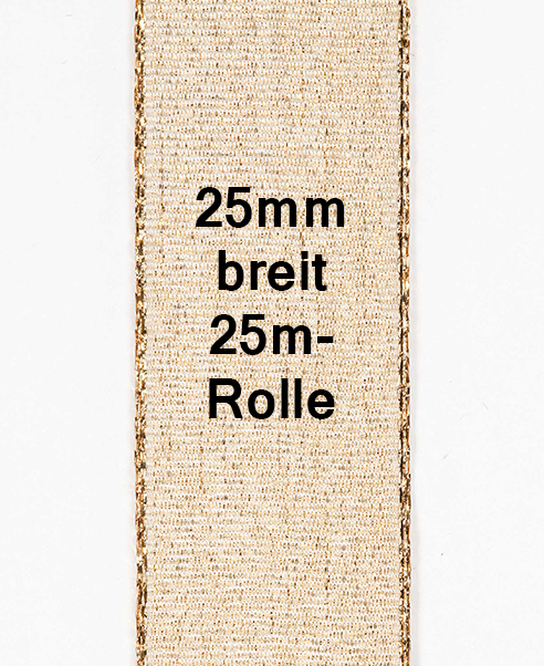 Beispiel Brokatband: Breite 25mm auf 25m-Rollen