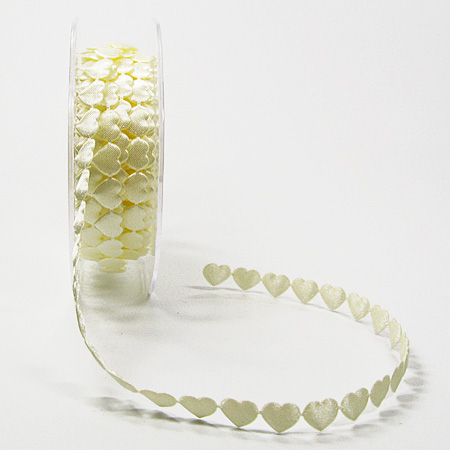 64510102 Herzgirlande: Creme-Champgner, 10mm breit / 10m-Rolle