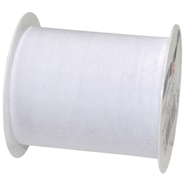6011225601-2 Organzaband-Sheer: 112mm breit / 25m-Rolle, weiss