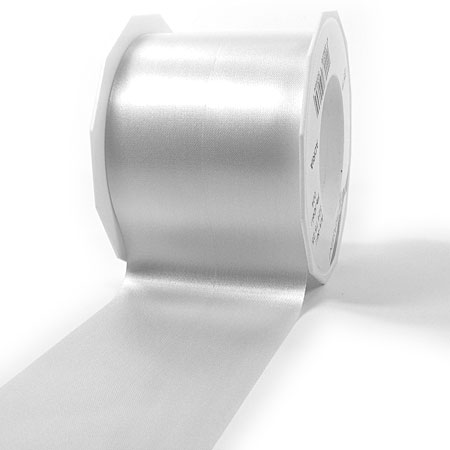 weiss-72mm-324-75-601 Satinband-ADRIA, Tischband: 72 mm breit / 25-Meter-Rolle, weiss