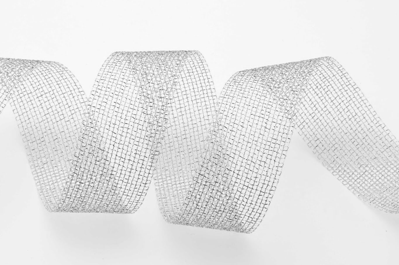 Gitterband-LUREX, silber: 38 mm breit / 25 Meter