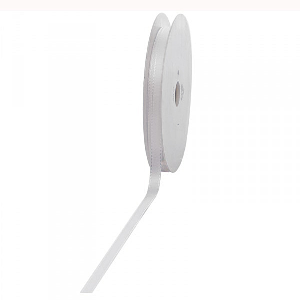 53308101 Taftband-VISCO, weiss: 8mm breit / 50m-Rolle