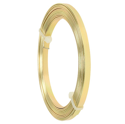 Aluminium-Flachdraht: ca. 5mm x 1mm - 2,50-Ring: gold (09)