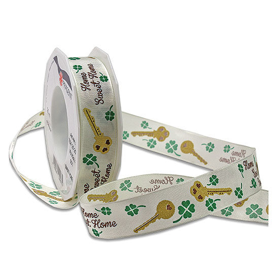 7842520001 Dekorband SWEET HOME: 25mm breit / 20m-Rolle, mehrfarbig