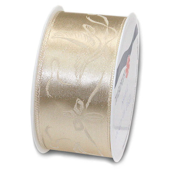 5284002104 Hochzeitsband-ATHEN: 40mm breit / 20m-Rolle, creme