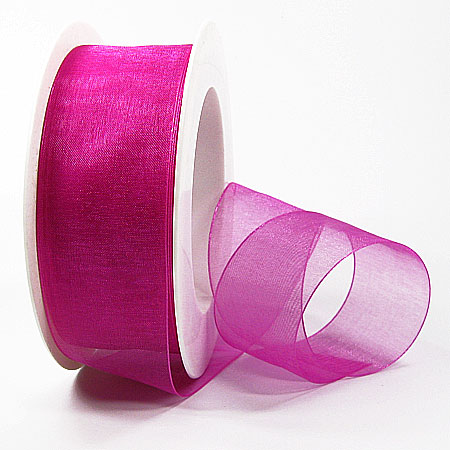 Organzaband: 38mm breit / 25m-Rolle, pink: 1250038121