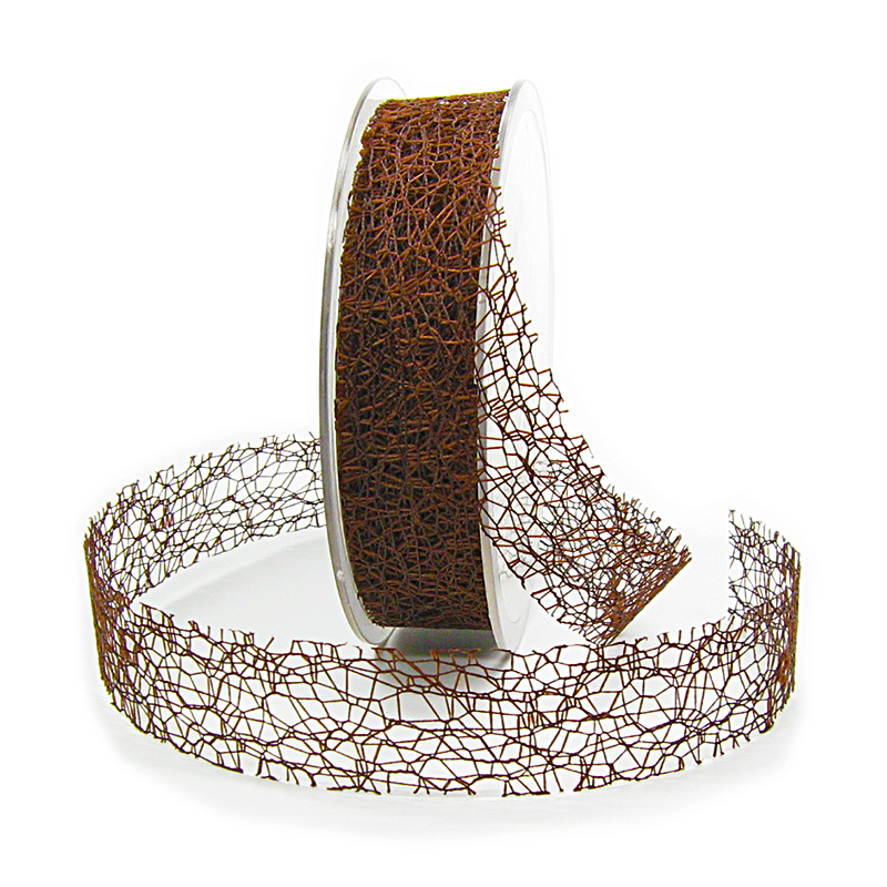 8HNC26-47-kaffeebraun Netzband, kaffeebraun: 25mm breit / 20m-Rolle.