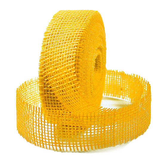 2140-105 Juteband-Rupfenband, gelb: 40mm breit / 20m-Rolle, gelb