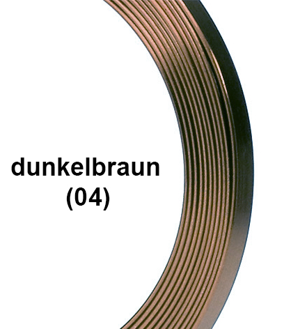 Aluminium-Flachdraht: ca. 5mm x 1mm - 10m-Ring: dunkelbraun (04)