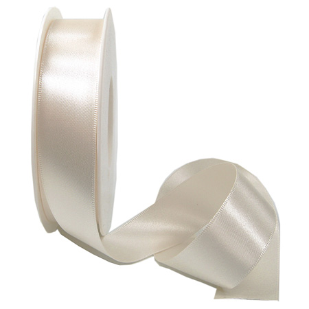 Satinband SATINA, creme: 25 mm breit, 50 Meter