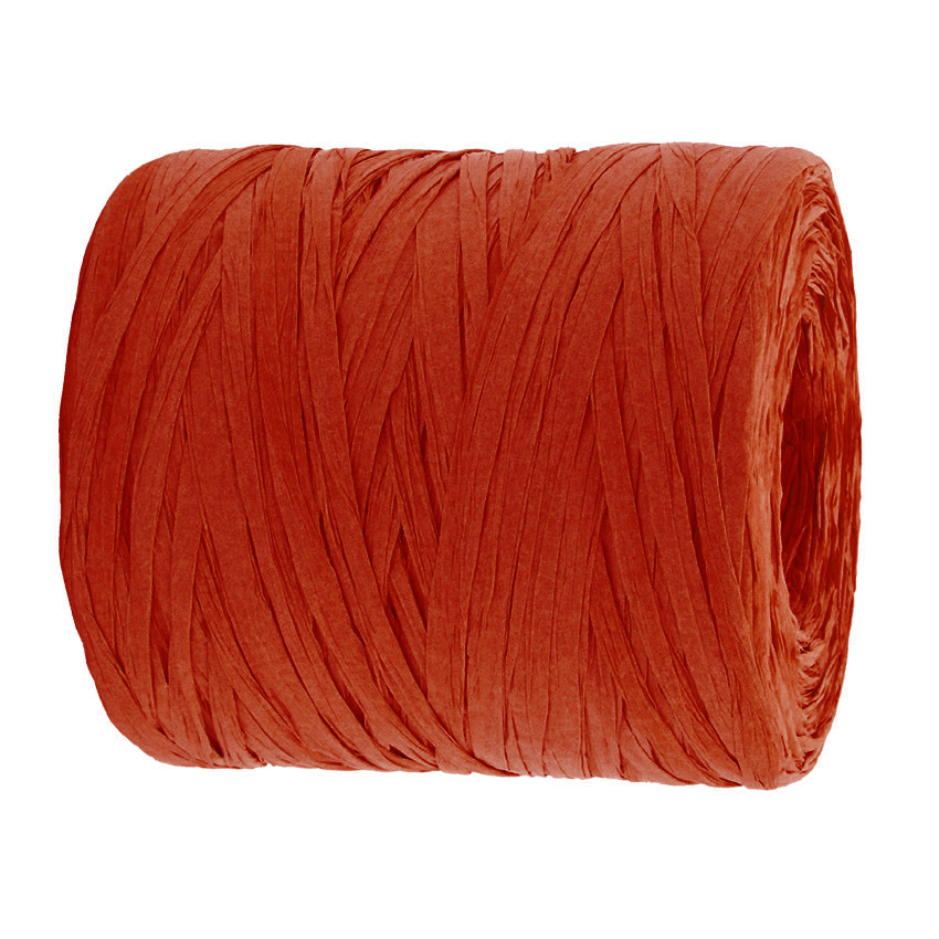 8RAF200-65 PAPER-Raffia-Bast, rot: 5mm breit / 200m-Rolle