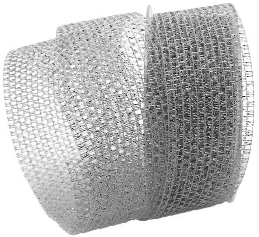 Gitterband-LUREX, silber: 38 mm breit / 25 Meter