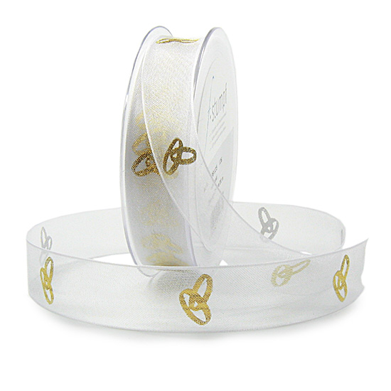 99125126 Hochzeitsband-EHERINGE, gold: 25mm breit / 20m-Rolle