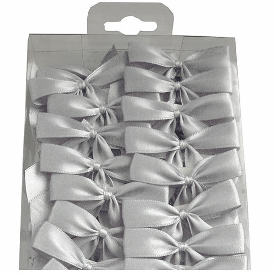 SB-12100-15-181 2-Flügel Fertigschleifen: grau-silber = 100 Stück