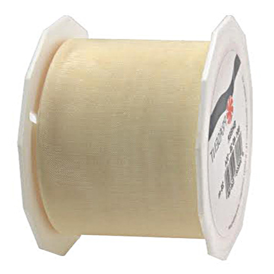 Organza-SHEER Organzaband-Sheer: 72mm breit / 25m-Rolle, creme.