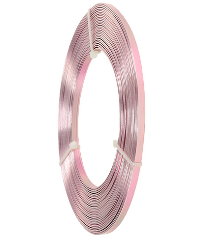 Aluminium-Flachdraht: ca. 5mm x 1mm - 10m-Ring: rosa (18)