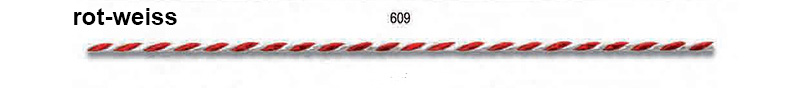 Kordel, rot-weiss: 2mm breit / 50m-Rolle