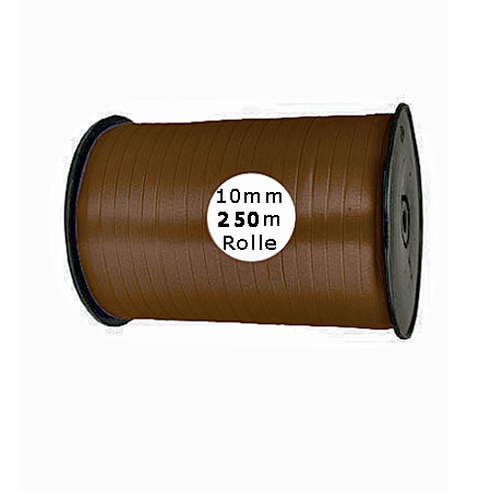 10mm-kaffeebraun Ringelband: 10mm breit / 250m-Rolle, kaffeebraun