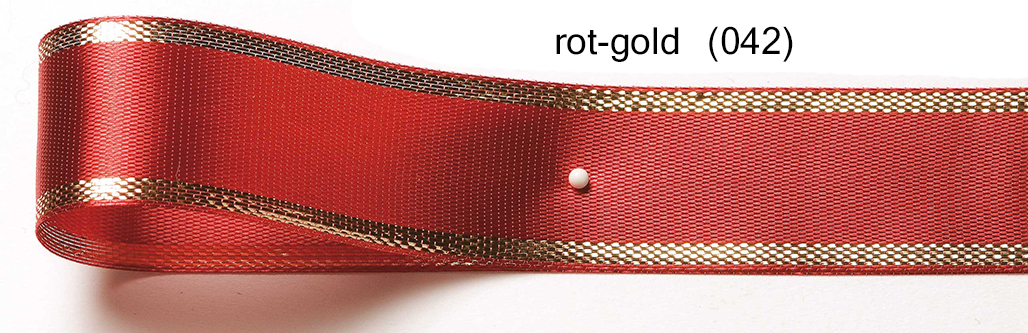 Satinband EASY mit Goldkante: rot-gold (042)