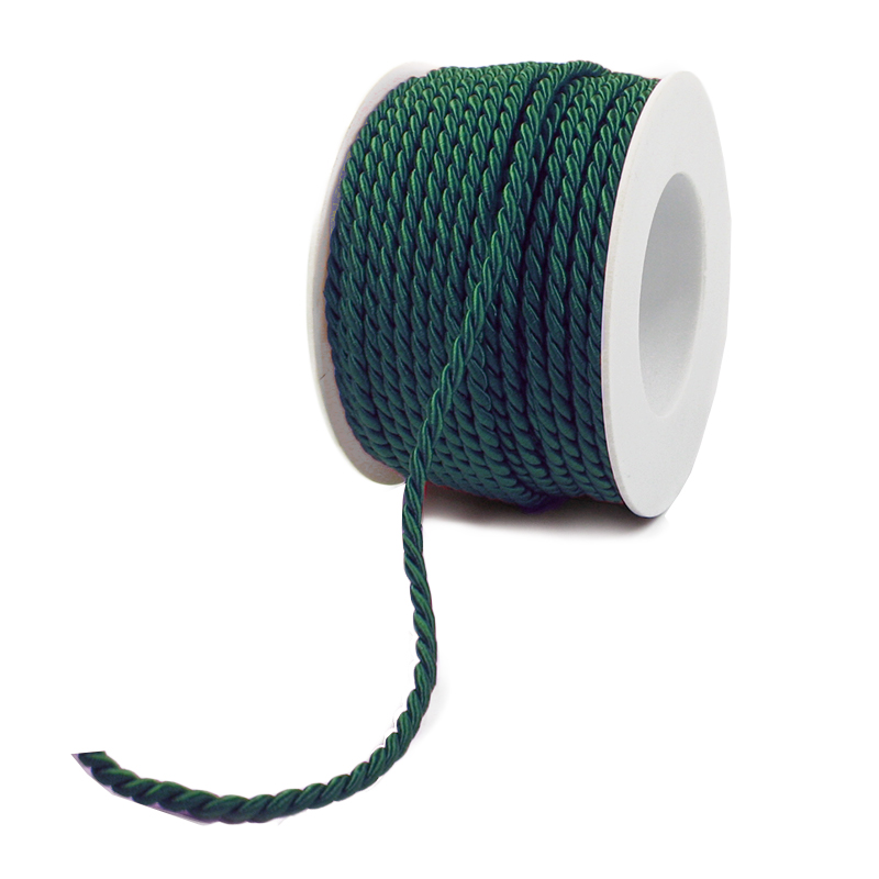 temp111-tannengr_nsVRNhDQraZCwKqCrxDGd7bCgxQ3NwldTtyb5IZQ Kordel, einfarbig gedreht: 6mm breit Ø / 25m-Rolle, tannengrün.