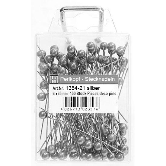 temp1354_21-pins-6mm-silberlJAbQfpBJCHL7-1 Perlkopf-Dekonadeln: 6mm Ø / 65mm lang, silber 100 Stück-Packung