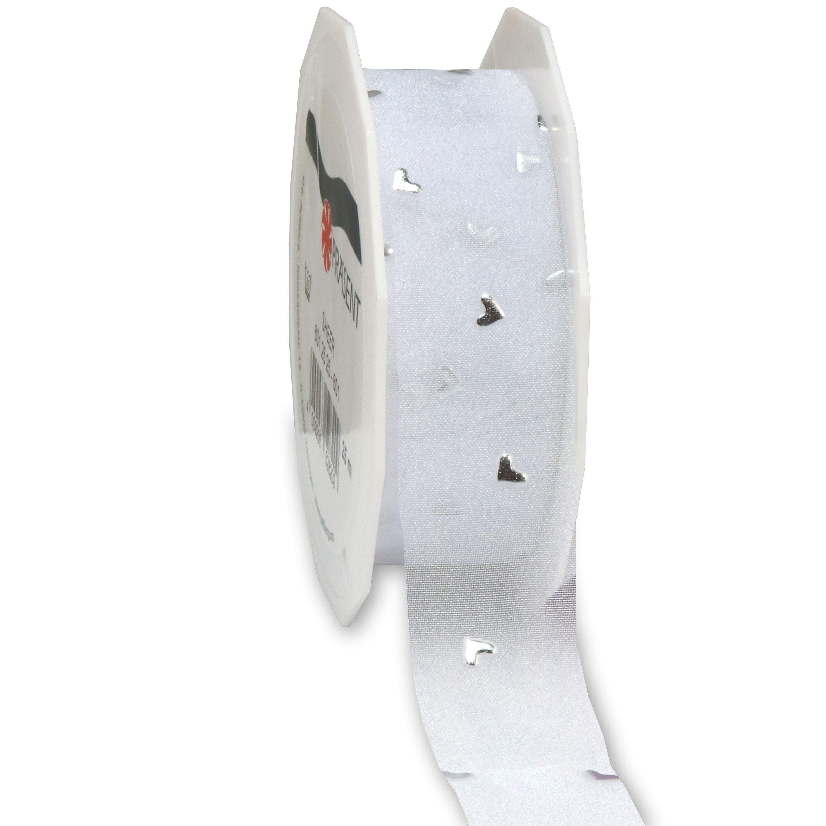 4332520601 Hochzeitsband-CASANOVA, silber: 25mm breit / 20m-Rolle