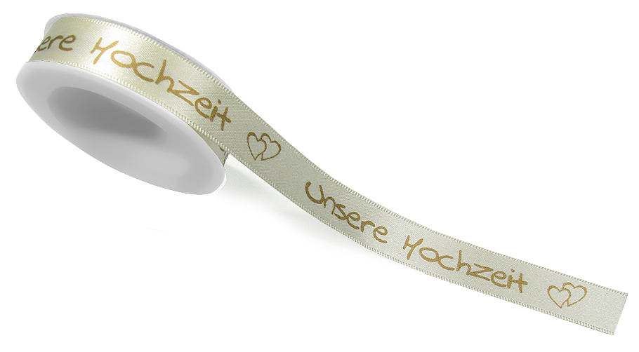 Hochzeitsband "Unsere Hochzeit" 15mm breit/25m Rolle