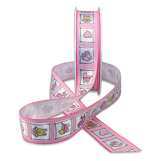 Babyband-NATALE: 25mm breit / 20m-Rolle, rosa