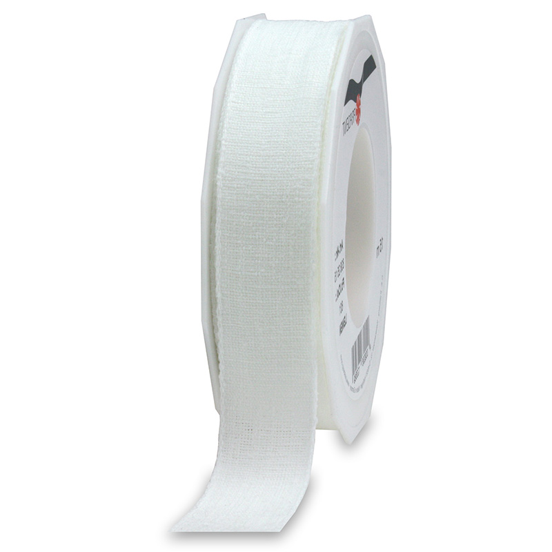 8382515601 LEINEN, weiss, 25mm breit / 15m-Rolle