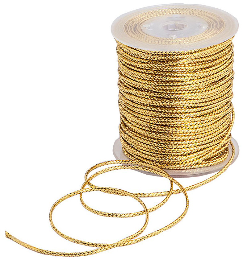 Collier-Kordel-gold-1mm SCHMUCK-Kordel, gold: 1 mm Ø breit / 100 Meter
