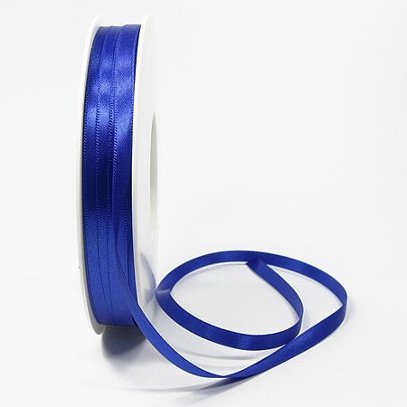 Satinband SINFINITY, royalblau: 6mm breit / 50m-Rolle, mit feiner Webkante.