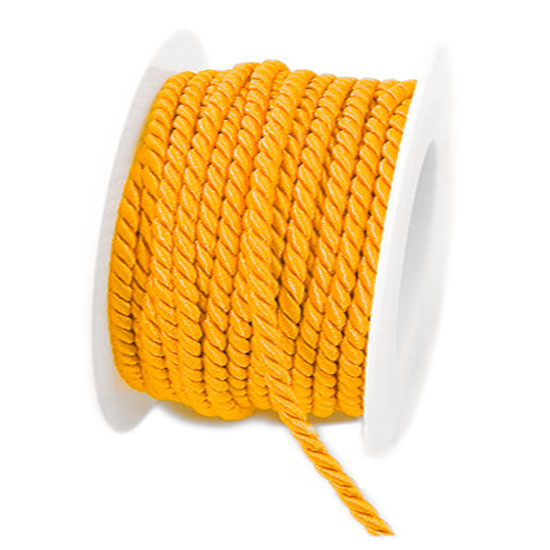 gelb-145-6mm Kordel, einfarbig gedreht: 6mm breit Ø / 25m-Rolle