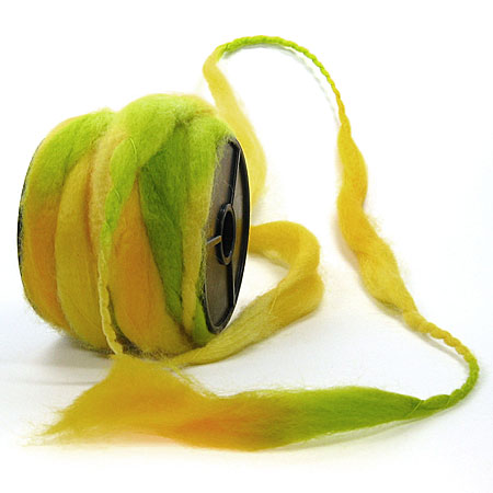 710112956 Filzkordel: Gelb-Grün - 12mm Ø breit / 10m-Rolle