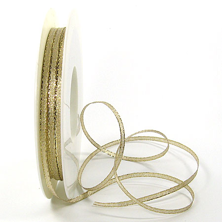 15321-3-04-gold Satinband-Brokat, gold: 3mm breit / 50m-Rolle.