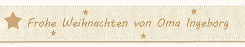 Weihnachts-Satinband individuell bedruckt creme-gold Beispiel 3