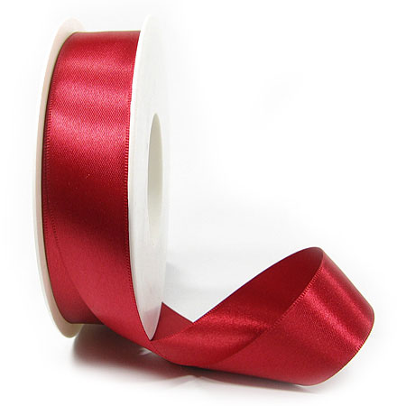 Satinband-SINFINITY, rot: 25mm breit / 25m-Rolle, mit feiner Webkante