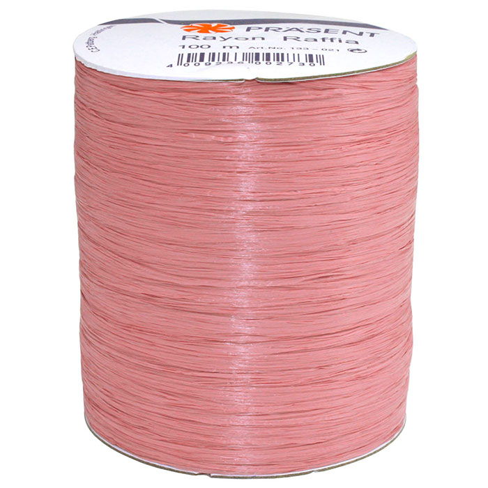 raffia-altrosa Raffia - RAYON, Bindebast: 5mm breit / 100m-Rolle, altrosa