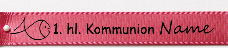 Beispiel Kommunionsband, pink: 15mm breit / 25m-Rolle