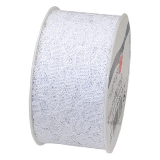 4804025601 Spitzenband: 40mm breit / 25m-Rolle, weiss