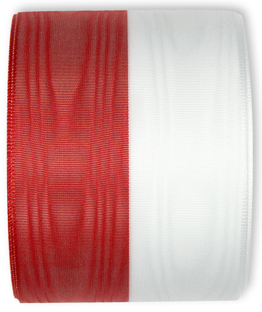 Nationalband POLEN, rot-weiss, 75 mm breit / 25m-Rolle