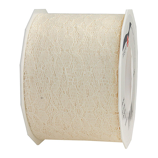 4807525004 Spitzenband: 72mm breit / 25m-Rolle, creme