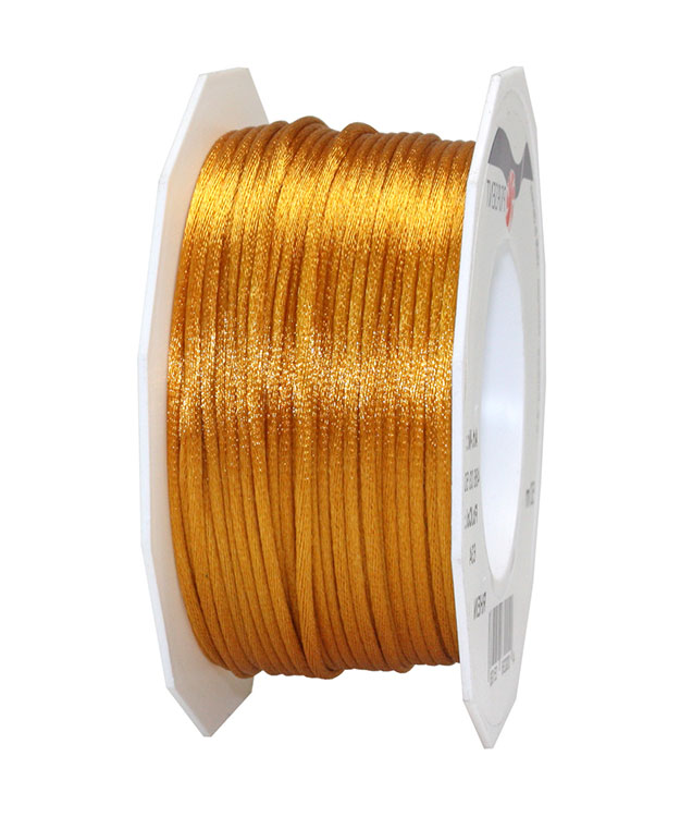 gold-486-03-50-634-Rhein Satinkordel, altgold: 3 mm breit - 50-Meter-Rolle