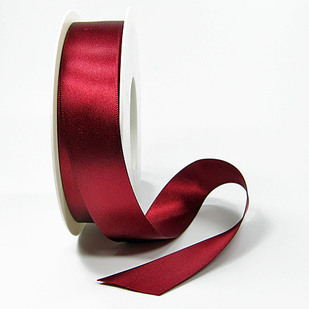 25mm-weinrot-043 Satinband-SINFINITY, weinrot: 25mm breit / 25m-Rolle, mit feiner Webkante