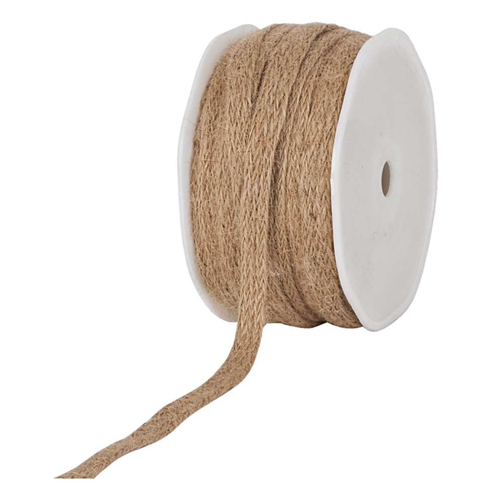 8JUTR1640 Jute-Flechtband, natur: 12mm breit / 20m-Rolle