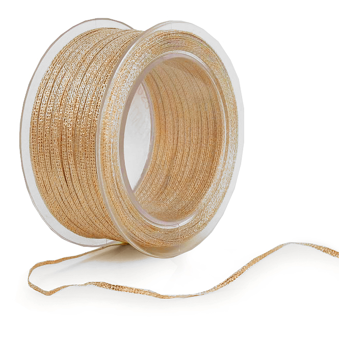 BROKAT-Band: 3mm breit / 100m-Rolle, gold