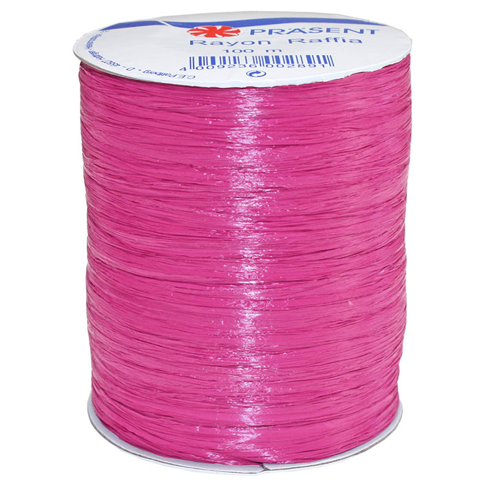 raffia-pink Raffia - RAYON, Bindebast: 5mm breit / 100m-Rolle, pink