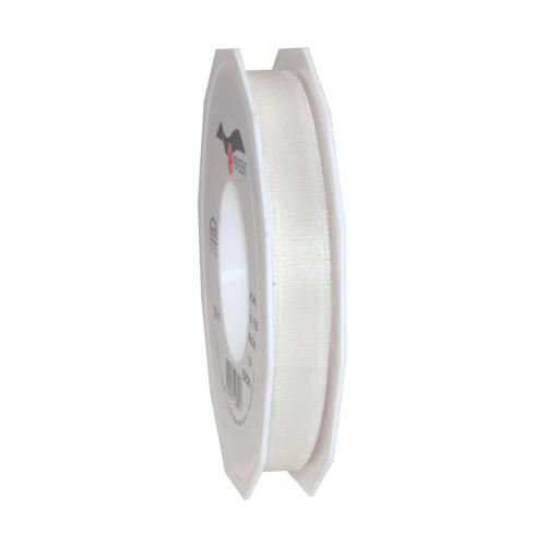 15mm-601 Taftband: 15mm breit / 50m-Rolle, weiss.